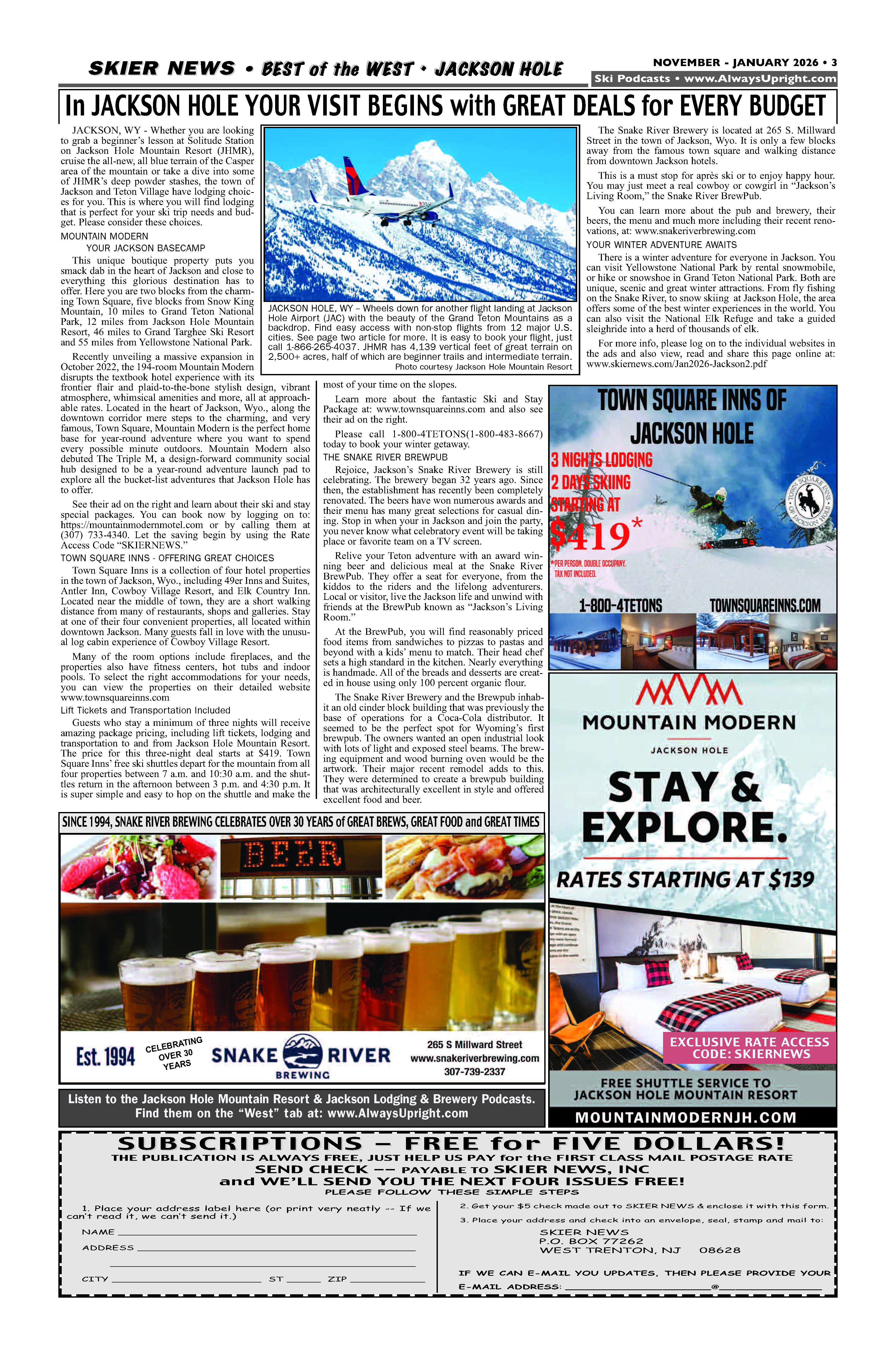 Lodging Choices and Info