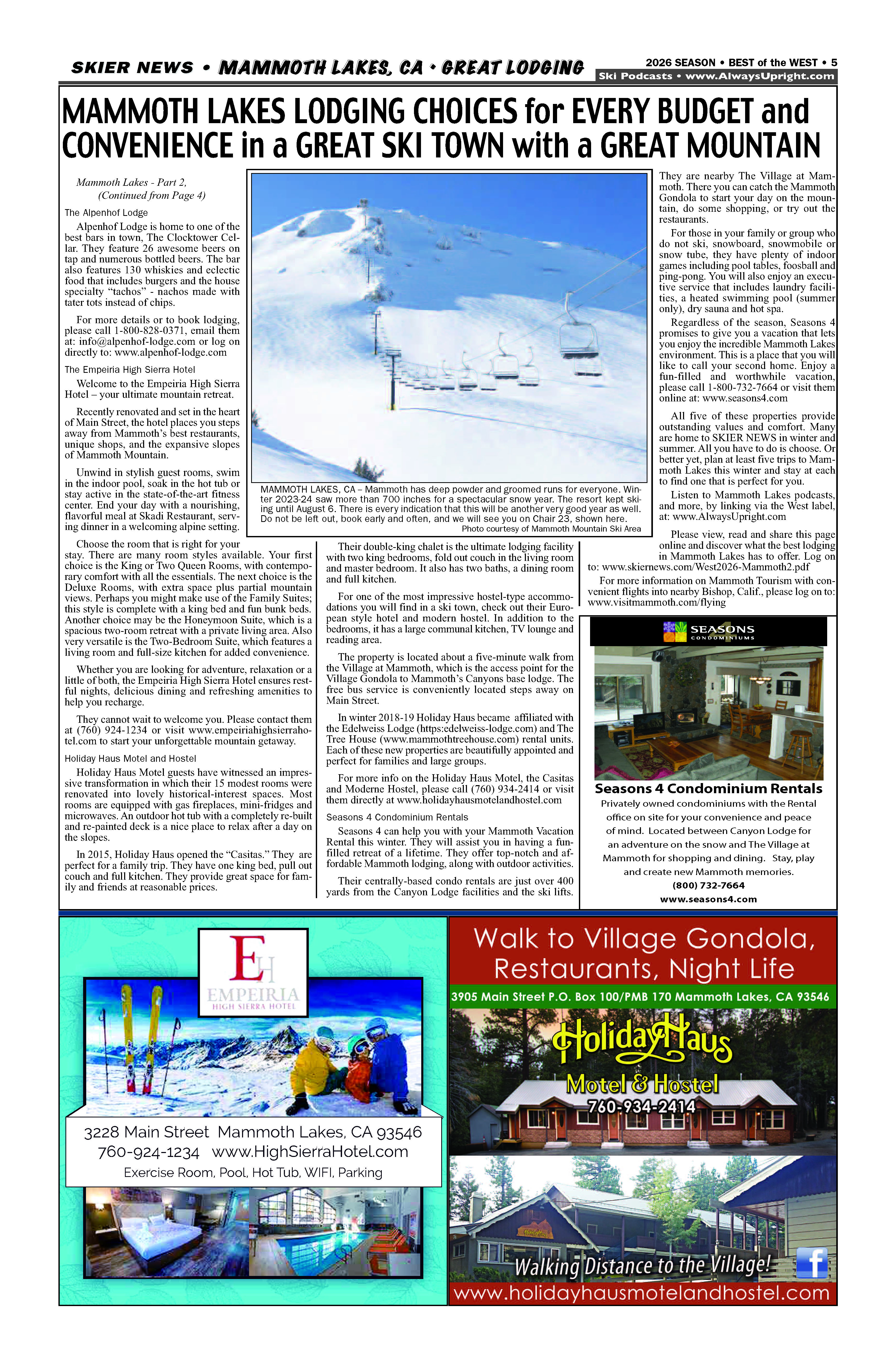 Mammoth Lakes Great Lodging