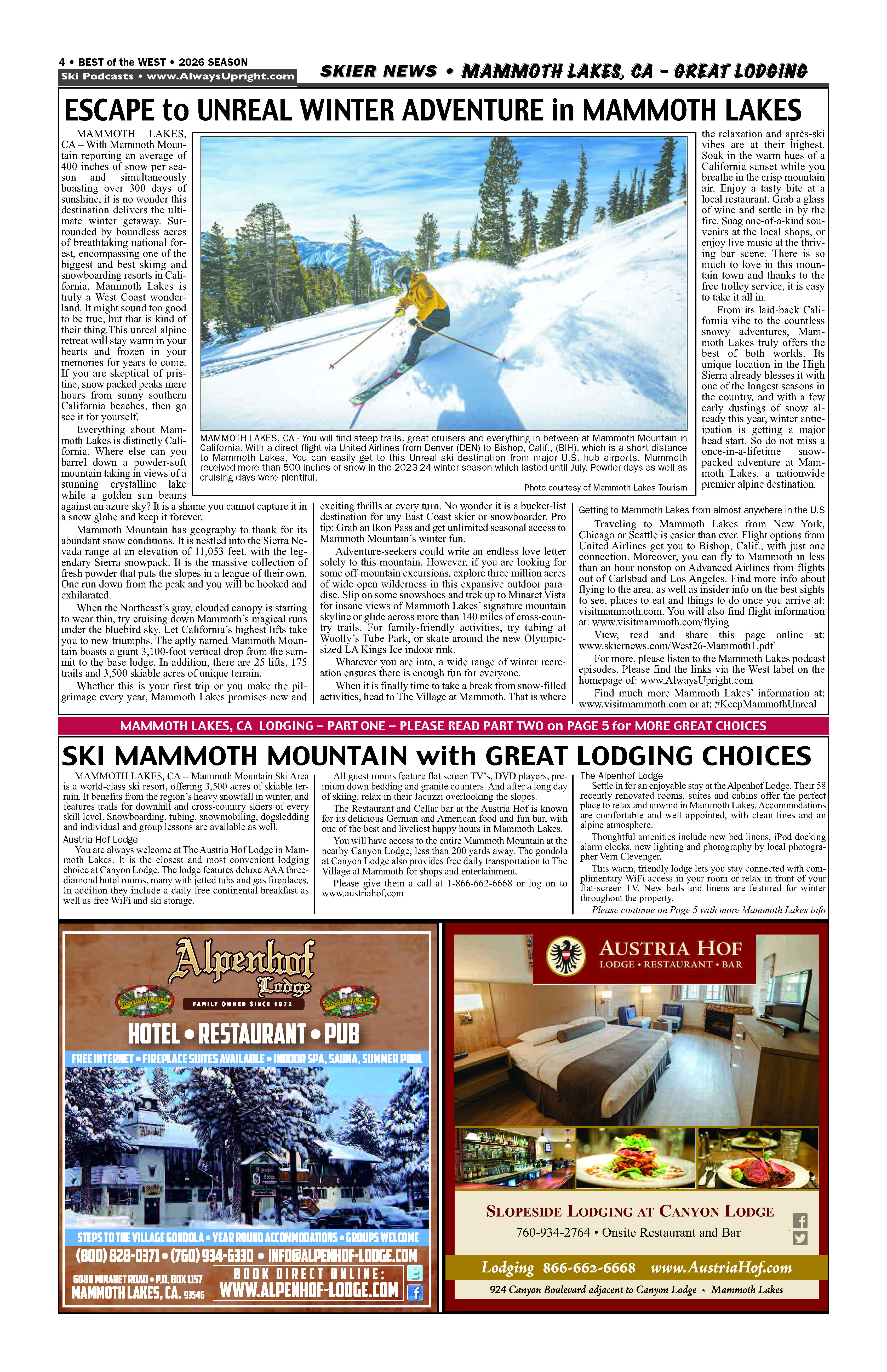 Mammoth Lakes's Best Lodging